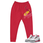 Retro 3 Cardinal Logo Joggers - Sneaker Tees to match Air Jordan Sneakers