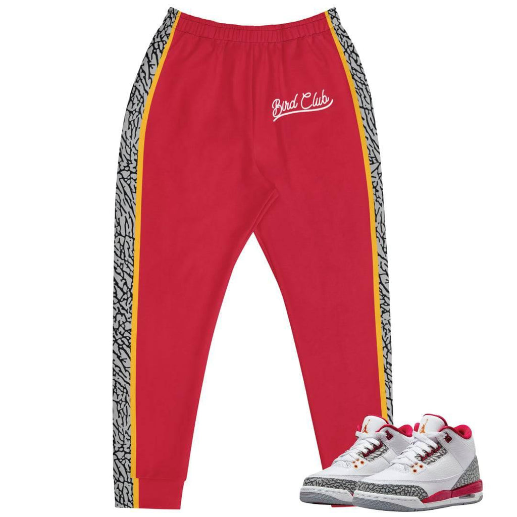 Retro 3 Cardinal Elephant Print Joggers - Sneaker Tees to match Air Jordan Sneakers