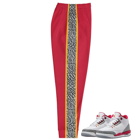 Retro 3 Cardinal Elephant Print Joggers - Sneaker Tees to match Air Jordan Sneakers