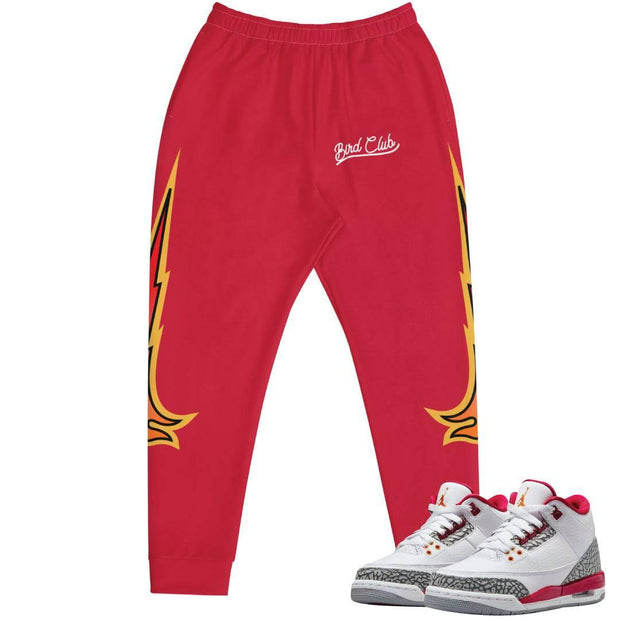 Retro 3 Cardinal Logo Volt Joggers - Sneaker Tees to match Air Jordan Sneakers