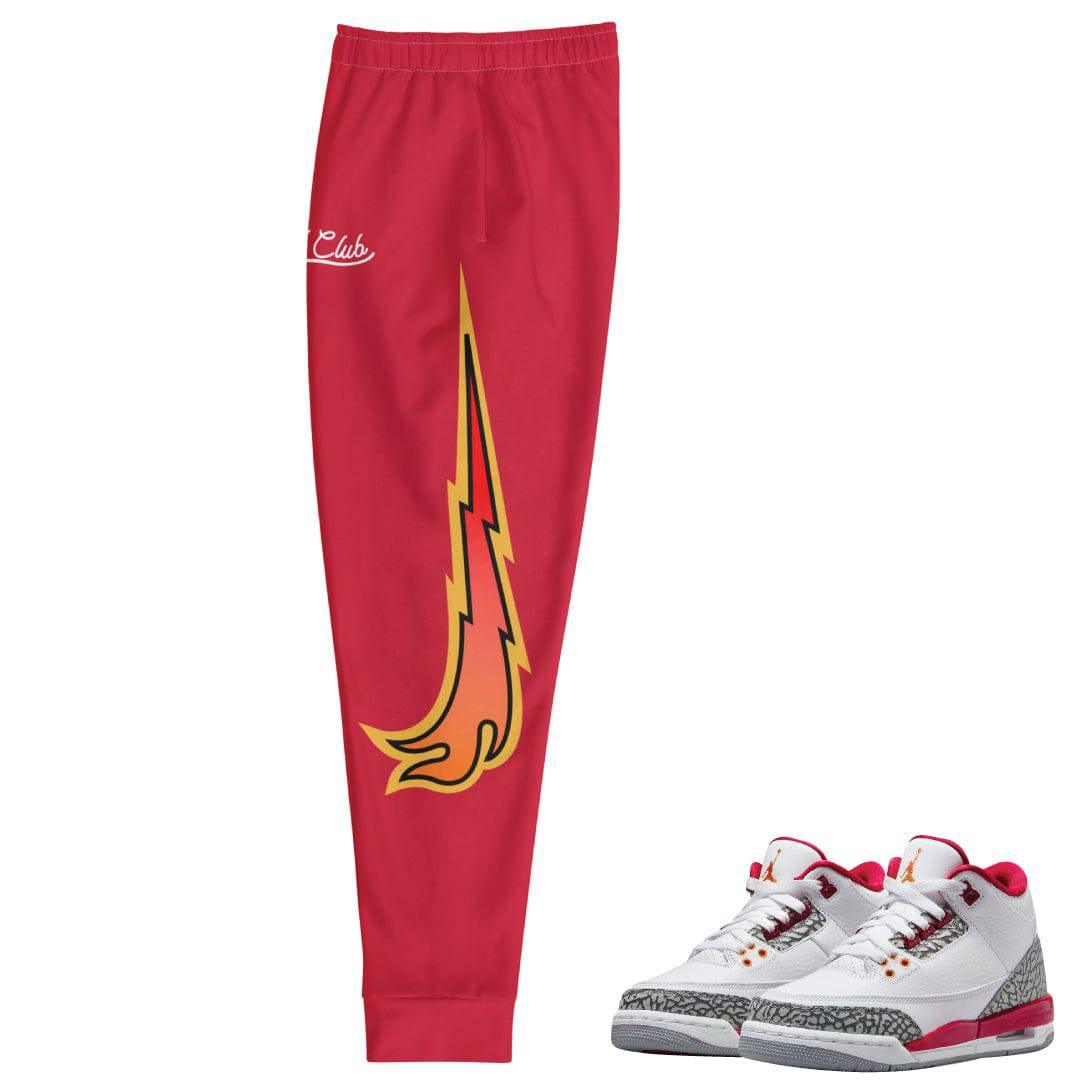 Retro 3 Cardinal Logo Volt Joggers - Sneaker Tees to match Air Jordan Sneakers