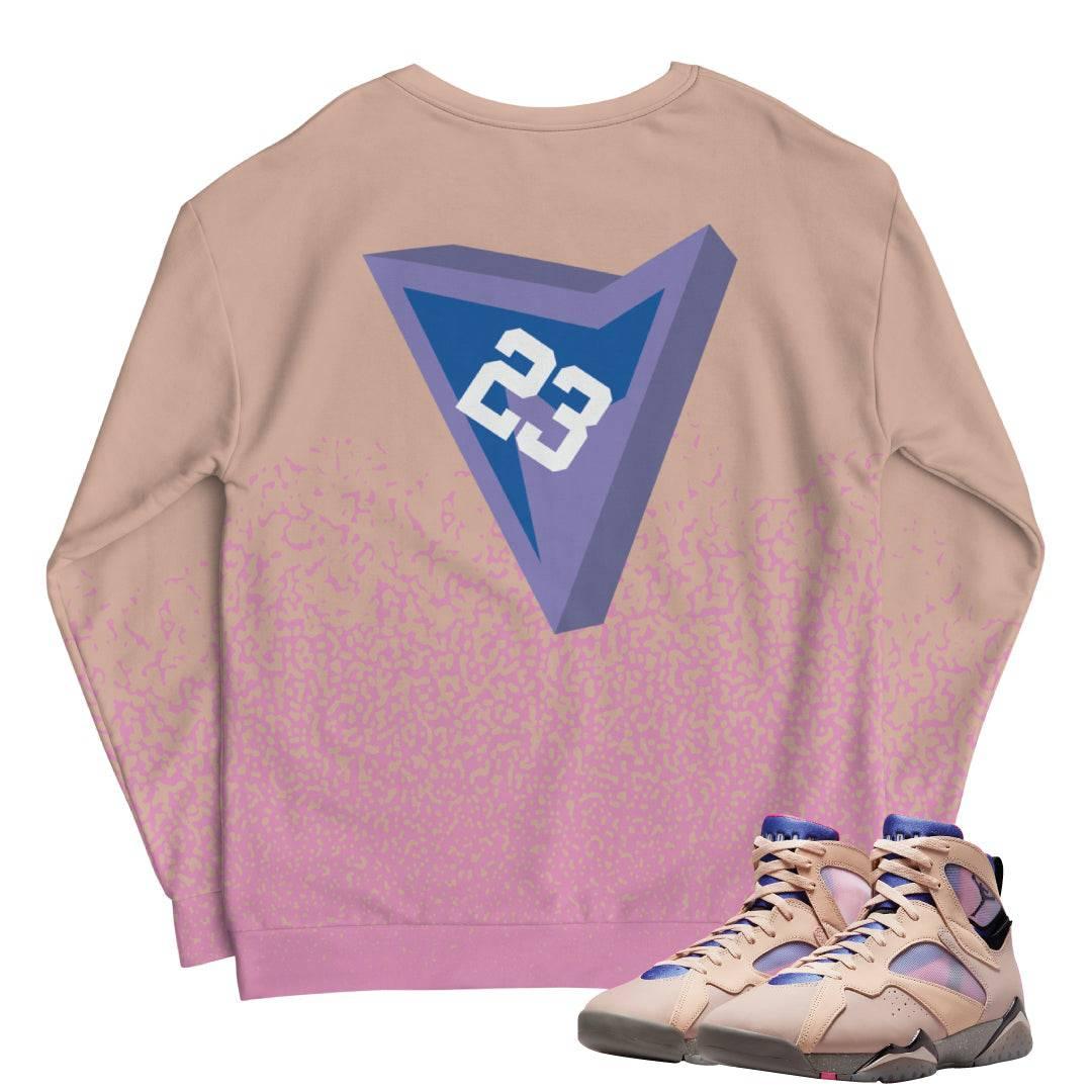 Retro 7 "Saphire/Shimmer" Crewneck - Sneaker Tees to match Air Jordan Sneakers