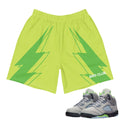 Retro 5 Green Bean Shorts - Sneaker Tees to match Air Jordan Sneakers