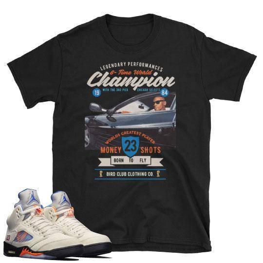 Air Jordan 5's International Barcelona sneaker matching shirt - Sneaker Tees to match Air Jordan Sneakers