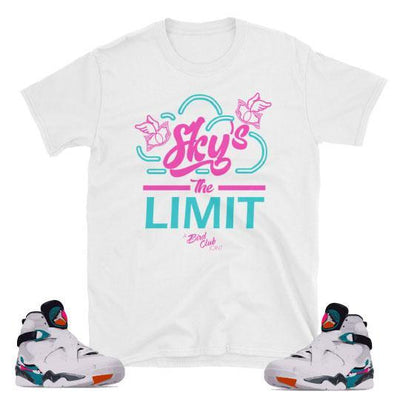 South Beach Jordan 8 "Sky's the Limit" tee - Sneaker Tees to match Air Jordan Sneakers