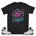 South Beach Jordan 8 "Sky's the Limit" black tee - Sneaker Tees to match Air Jordan Sneakers