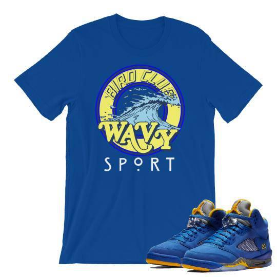 Jordan 5 Laney Tees (ROYAL) - Sneaker Tees to match Air Jordan Sneakers