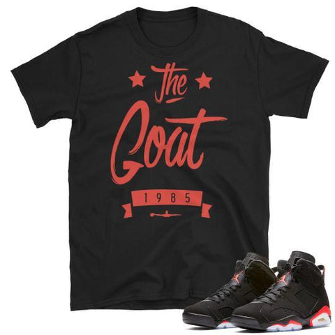 Jordan 6 Infrared sneaker tee "The Goat" - Sneaker Tees to match Air Jordan Sneakers