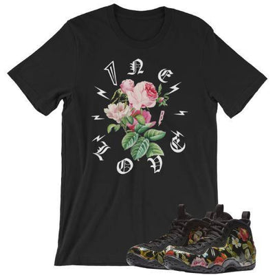 Foamposite One Floral Sneaker Tees - Sneaker Tees to match Air Jordan Sneakers