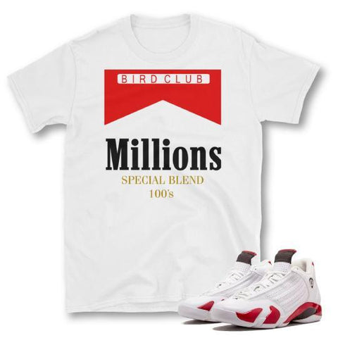 Millions Air Jordan retro 14 candy cane Sneaker tees - Sneaker Tees to match Air Jordan Sneakers