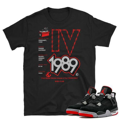 Bred Jordan Retro 4 shirts - Sneaker Tees to match Air Jordan Sneakers