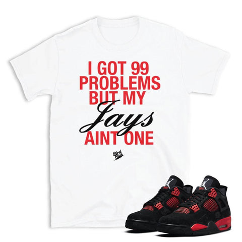 Red Thunder Retro 4 shirt - Sneaker Tees to match Air Jordan Sneakers