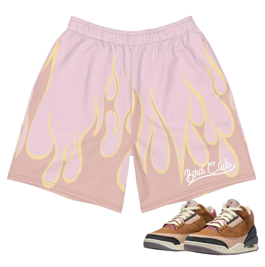 Retro 3 Winterized Archaeo Brown Flame Shorts - Sneaker Tees to match Air Jordan Sneakers