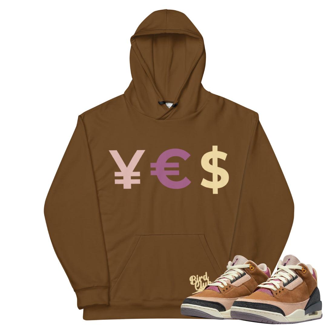 Retro 3 Winterized Archaeo Brown YE$ Hoodie - Sneaker Tees to match Air Jordan Sneakers