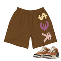 Retro 3 Winterized Archaeo Brown YE$ Shorts - Sneaker Tees to match Air Jordan Sneakers