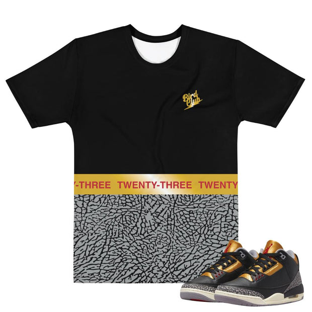 Retro 3 "Black Gold" shirt - Sneaker Tees to match Air Jordan Sneakers