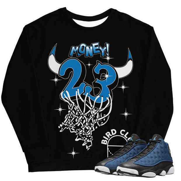 Retro 13 Brave Blue Sweatshirt - Sneaker Tees to match Air Jordan Sneakers