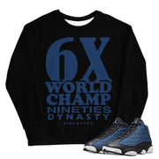 Retro 13 Brave Blue Sweatshirt - Sneaker Tees to match Air Jordan Sneakers