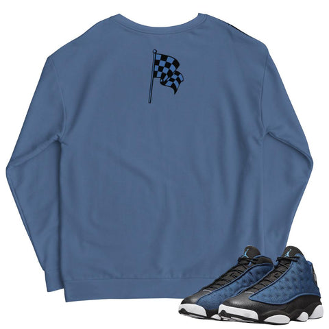 Retro 13 Brave Blue Crew Neck - Sneaker Tees to match Air Jordan Sneakers