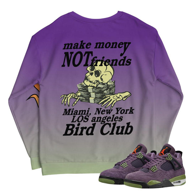 Retro 4 Purple Canyon Unisex Sweatshirt - Sneaker Tees to match Air Jordan Sneakers