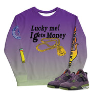 Retro 4 Purple Canyon Unisex Sweatshirt - Sneaker Tees to match Air Jordan Sneakers