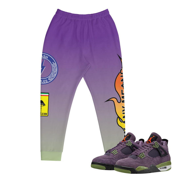 Retro 4 Purple Canyon Joggers - Sneaker Tees to match Air Jordan Sneakers
