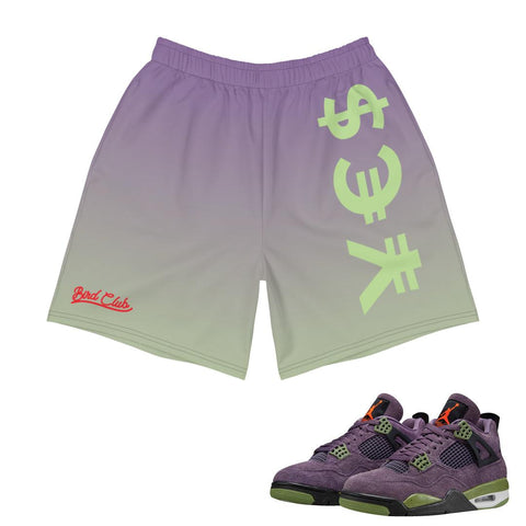 Retro 4 Purple Canyon Unisex Shorts - Sneaker Tees to match Air Jordan Sneakers