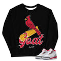 Retro 3 Cardinal Red Sweat Shirt - Sneaker Tees to match Air Jordan Sneakers