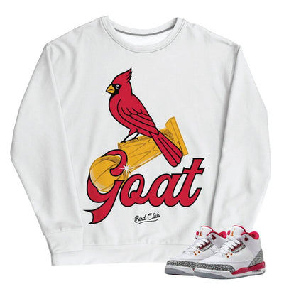 Retro 3 Cardinal Red Sweat Shirt - Sneaker Tees to match Air Jordan Sneakers