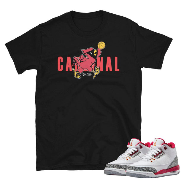 Retro 3 "Cardinal Red" Jumpman - Sneaker Tees to match Air Jordan Sneakers