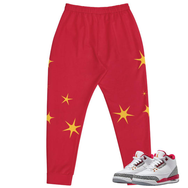 Retro 3 Cardinal Red Joggers - Sneaker Tees to match Air Jordan Sneakers