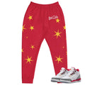 Retro 3 Cardinal Red Joggers - Sneaker Tees to match Air Jordan Sneakers