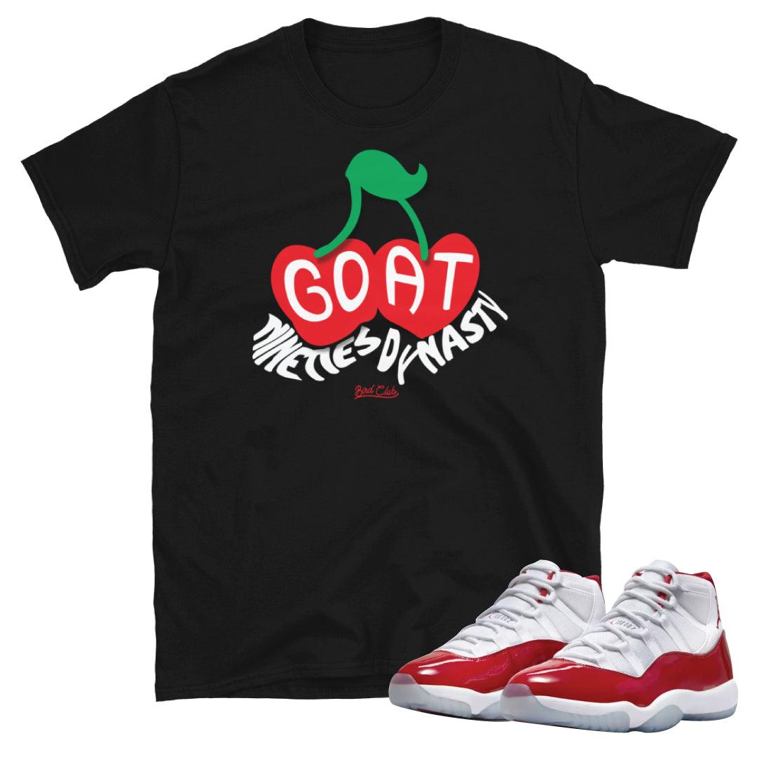 Retro 11 Cherry Red GOAT Shirt - Sneaker Tees to match Air Jordan Sneakers