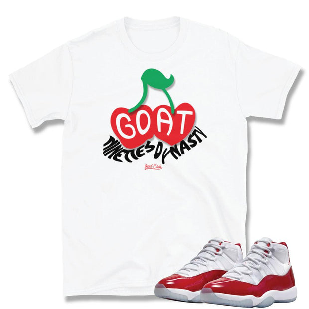 Retro 11 Cherry Red GOAT Shirt - Sneaker Tees to match Air Jordan Sneakers