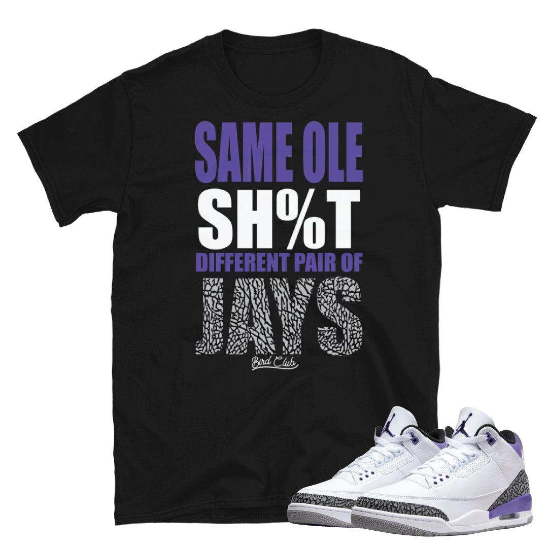 Retro 3 "Dark Iris" sneaker shirt - Sneaker Tees to match Air Jordan Sneakers