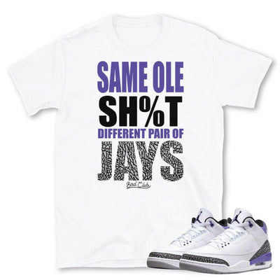 Retro 3 "Dark Iris" sneaker shirt - Sneaker Tees to match Air Jordan Sneakers