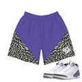 Retro 3 Dark Iris Shorts - Sneaker Tees to match Air Jordan Sneakers