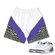 Retro 3 Dark Iris Shorts - Sneaker Tees to match Air Jordan Sneakers