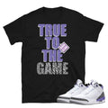 Retro 3 "Dark Iris" sneaker shirt - Sneaker Tees to match Air Jordan Sneakers