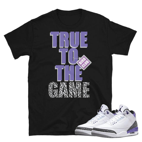 Retro 3 "Dark Iris" sneaker shirt - Sneaker Tees to match Air Jordan Sneakers