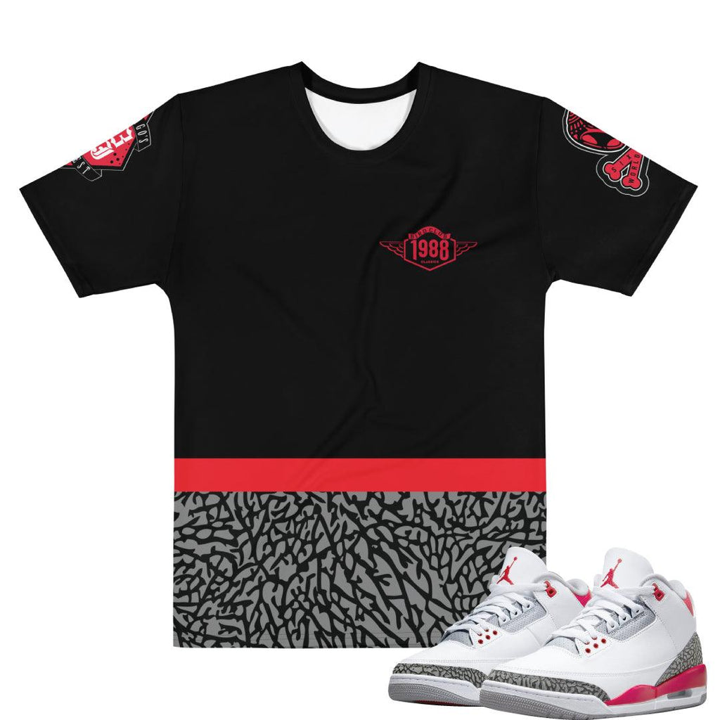 Retro 3 Fire red shirt - Sneaker Tees to match Air Jordan Sneakers