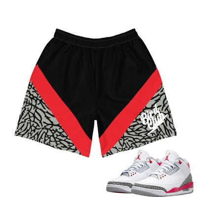 Retro 3 Fire Red OG Shorts - Sneaker Tees to match Air Jordan Sneakers