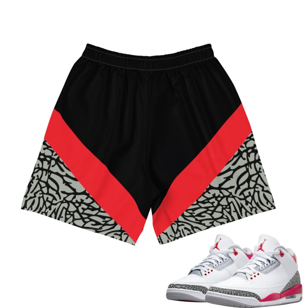 Retro 3 Fire Red OG Shorts - Sneaker Tees to match Air Jordan Sneakers