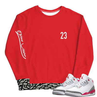Retro 3 Fire Red OG Sweater - Sneaker Tees to match Air Jordan Sneakers