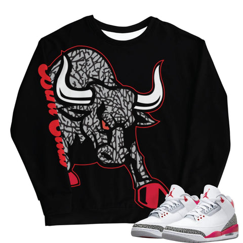 Retro 3 Fire Red OG Ragin' Bull sweatshirt - Sneaker Tees to match Air Jordan Sneakers