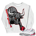Retro 3 Fire Red OG Ragin' Bull sweatshirt - Sneaker Tees to match Air Jordan Sneakers