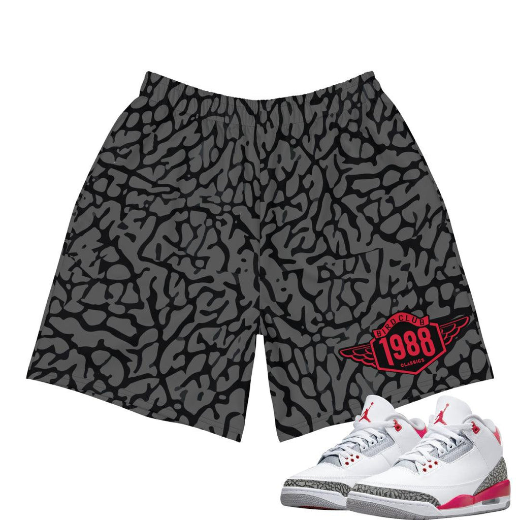 Retro 3 Fire Red OG Shorts - Sneaker Tees to match Air Jordan Sneakers