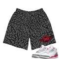 Retro 3 Fire Red OG Shorts - Sneaker Tees to match Air Jordan Sneakers