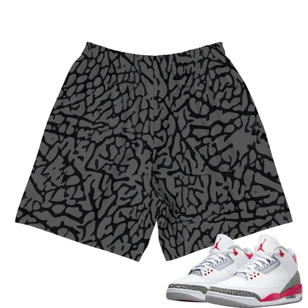 Retro 3 Fire Red OG Shorts - Sneaker Tees to match Air Jordan Sneakers