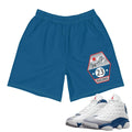 Retro 13 French Blue Shorts - Sneaker Tees to match Air Jordan Sneakers